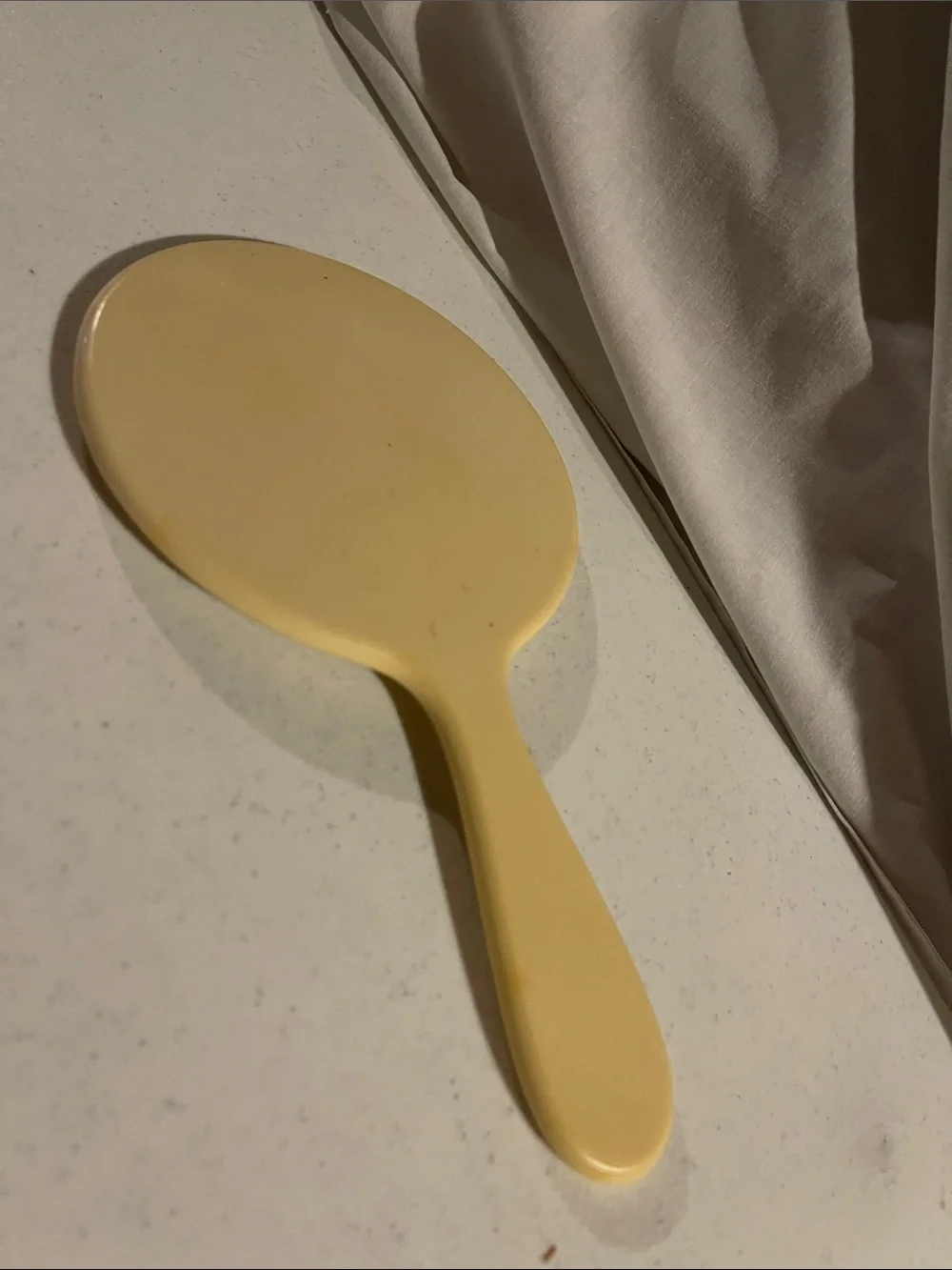 Vintage Yellow Handheld Mirror